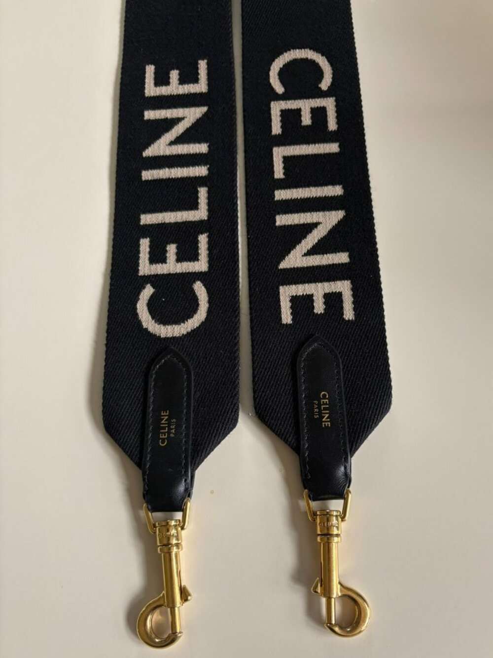 CELINE Logo Wool Jacquard Bag Strap